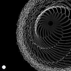 spiral tunnel array with dynamic particles vector image