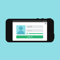 web template of smartphone login form vector image