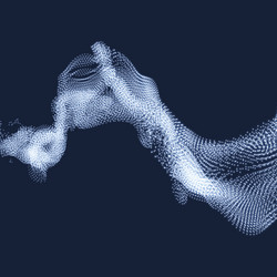 array with dynamic particles composition vector image