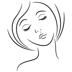 female face with closed eyes Vector Image