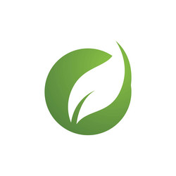 Green leaf round icon eco logo Royalty Free Vector Image