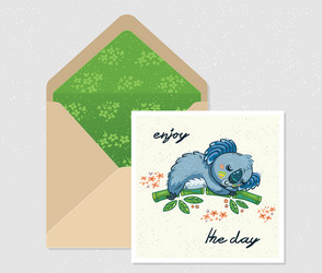 set for design envelope and card with cute Vector Image