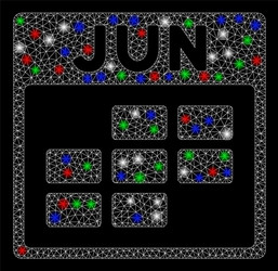 bright mesh network june calendar grid with flare vector image