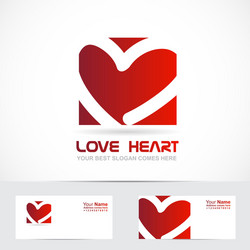 love heart logo red vector image