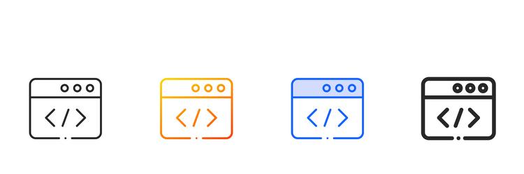 programming iconthin linear gradient blue stroke vector image