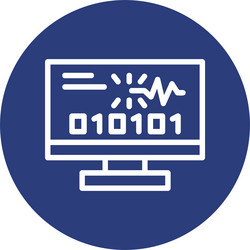 byte spark line circle style icon design vector image