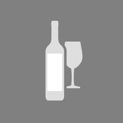 Icon wine bottle with white label vector