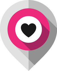 map pin symbol heart gps pointer folded from vector