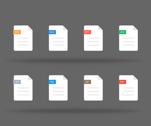 set document file formats like pdf eps doc psd vector image