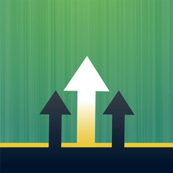 Arrow leading and moving upward growth background vector