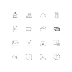 Files and folders sign linear thin icons set vector