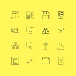 internet technologies linear icon set simple vector image