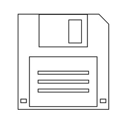 simple of floppy disk personal computer component vector image
