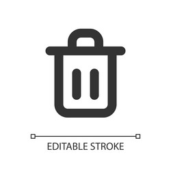 trash can pixel perfect linear ui icon vector image
