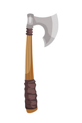 ancient medieval battle axe isolated on white vector image