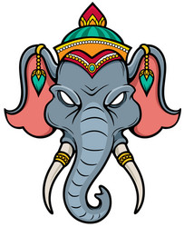 Hindu Elephant Head Vector Image