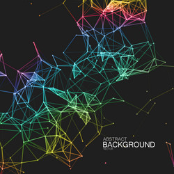 iridescent plexus lines and particles background vector image