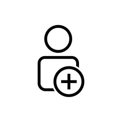user line icon add editable stroke simple mobile vector image