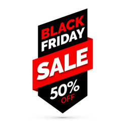 Black friday sale banner and red colors vector