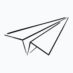 Cartoon paper airplane logo of the aircraft made vector