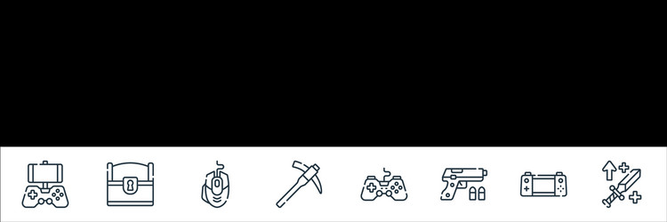 Videogame line icons linear set quality vector