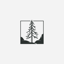 Pine hill logo design Royalty Free Vector Image