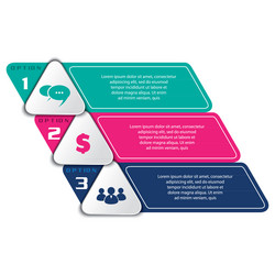 3 segments with triangle concept info design vector