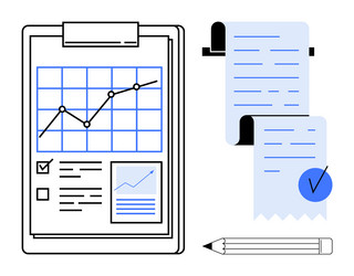 business documentation and analysis with graphs vector image