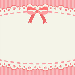 Cute pastel ribbon and lace background or banner vector