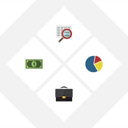 flat icon incoming set of graph greenback scan vector image
