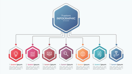 presentation business infographic template with 7 vector image