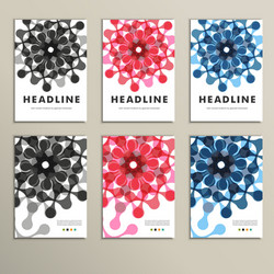 set for design in molecules abstract style vector image