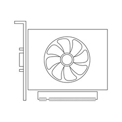 simple of graphics card gpu personal computer vector image