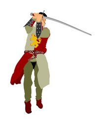 knight in armor with sword Vector Image