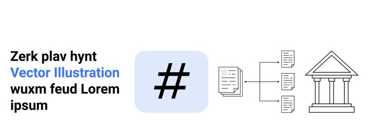 metadata tag and data flow connecting documents vector image