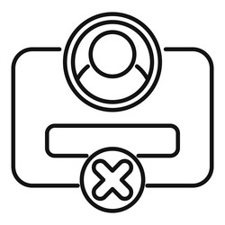 user account being deleted from server with cross vector image