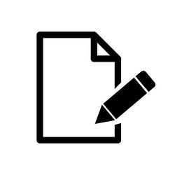 A note and pen icon of editing blogging vector