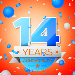 Fourteen years anniversary celebration vector