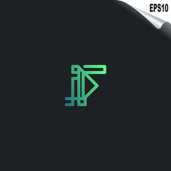 initial if logo monogram design template simple vector image