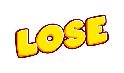 lose lost lettering isolated on white colourful vector