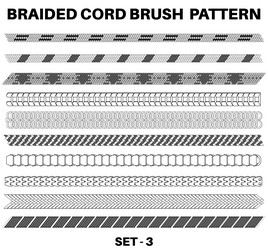 Seamless rope pattern brushes flat sketch set Vector Image