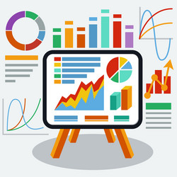 stand with charts and parameters vector