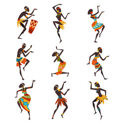 African Tribal Dancers Vector Image
