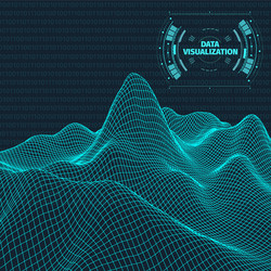 data visualization background futuristic design vector image