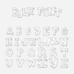 Hand drawn font letters sequence from a to z vector