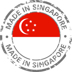 made in singapore flag grunge icon vector