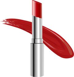 red lipstick with a trace on white background vector image
