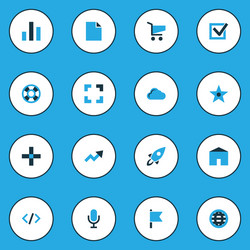 user icons colored set with task chart lifeguard vector image