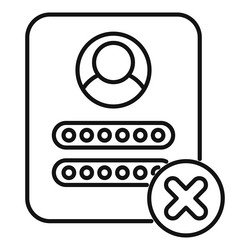 login form with cross mark showing access denied vector image