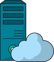 Computer and cloud icon cartoon vector